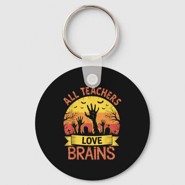 Halloween Teacher Shirts Men Women All Teachers Lo Key Ring (Front)