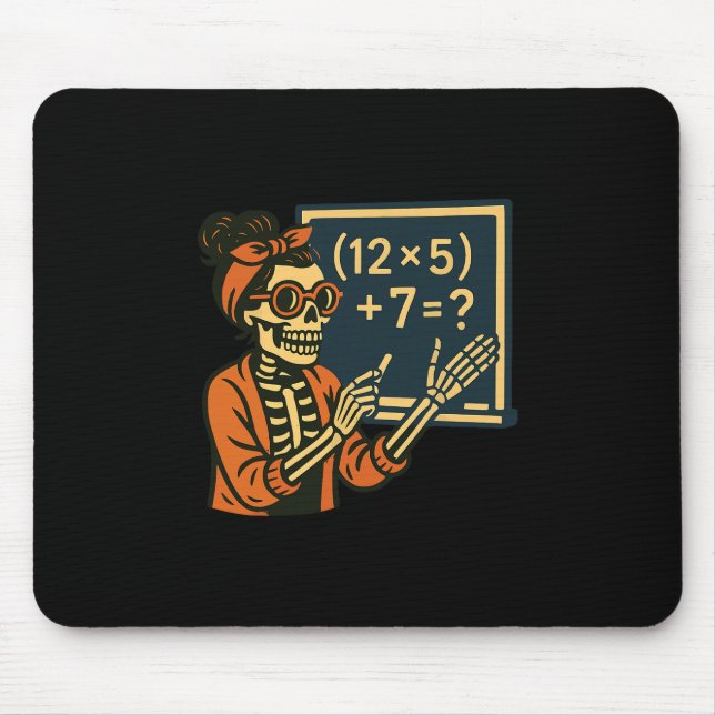 Halloween Teacher Six Seven Meme 6 7 Skeleton Spoo Mouse Mat (Front)