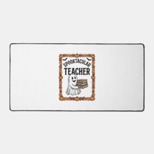 Halloween Teacher Spooktacular Ghost Books Vintage Desk Mat