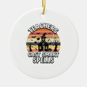Halloween Teacher Spooky Smarts Ceramic Tree Decoration