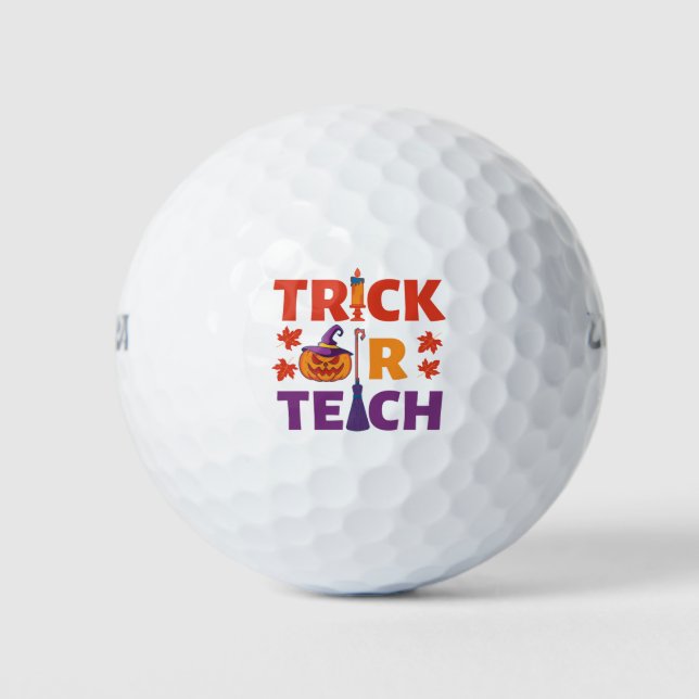 Halloween Teacher Trick Or Teach Golf Balls (Front)