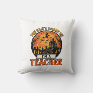 Halloween Teacher Vintage Funny Spooky School Desi Cushion