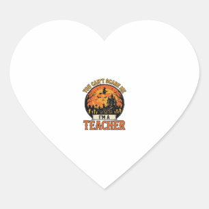 Halloween Teacher Vintage Funny Spooky School Desi Heart Sticker