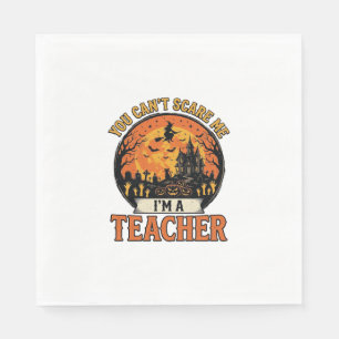 Halloween Teacher Vintage Funny Spooky School Desi Napkin