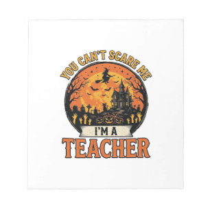 Halloween Teacher Vintage Funny Spooky School Desi Notepad