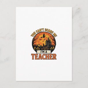 Halloween Teacher Vintage Funny Spooky School Desi Postcard