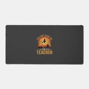 Halloween Teacher Witch Cat Design Desk Mat