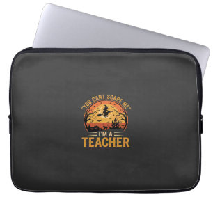Halloween Teacher Witch Cat Design Laptop Sleeve