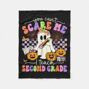 Halloween Teacher You Can't E Me I Teach Second Gr Fleece Blanket