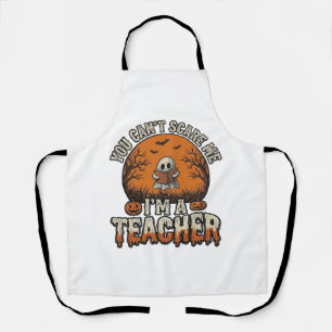 Halloween Teacher You Cant Scare Me Vintage Design Apron