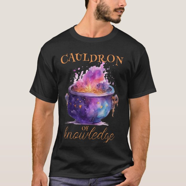 Halloween Teachers Cauldron of Knowledge T-Shirt (Front)