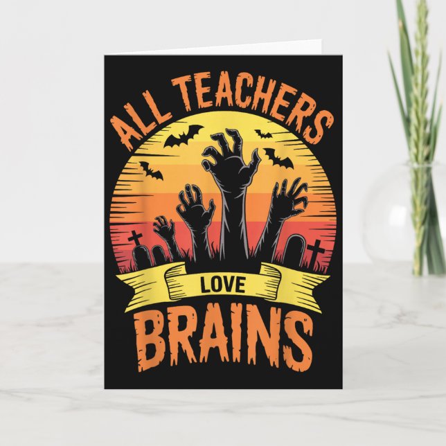 Halloween Teachers Shirts Women Men All Teachers L Card (Front)