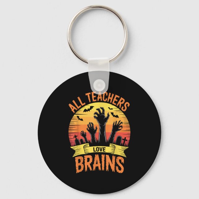 Halloween Teachers Shirts Women Men All Teachers L Key Ring (Front)