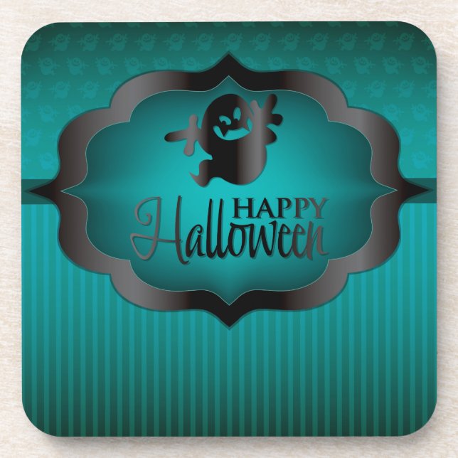 Halloween teal ghost coaster (Front)