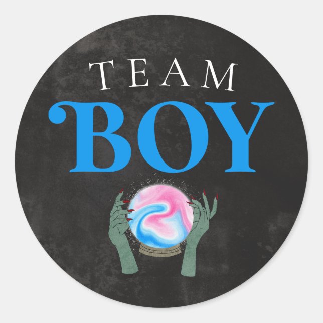 Halloween Team Boy Gender Reveal Party Voting  Classic Round Sticker (Front)