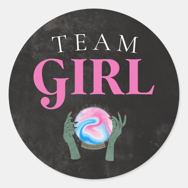 Halloween Team Girl Gender Reveal Party Voting Classic Round Sticker (Front)