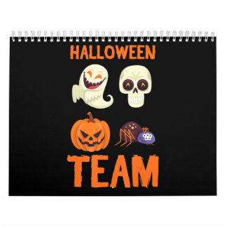 Halloween Team Skeleton Pumpkin Ghost Spider Spook Calendar
