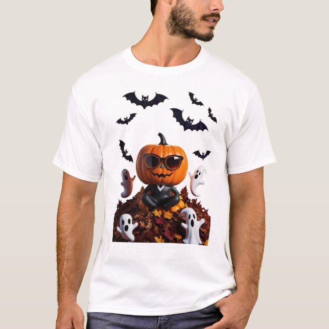 Halloween Tee - Creepin' It Real Pumpkin Design (Front)