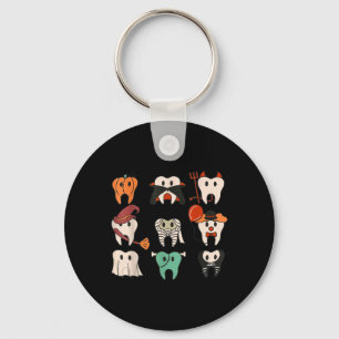 Halloween Teeth Spooky Halloween Dentist Quote  Key Ring