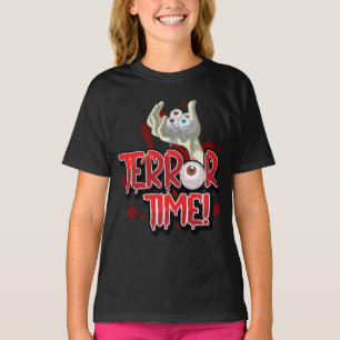 Halloween Terror Time Zombie Hand with Eyes   T-Shirt