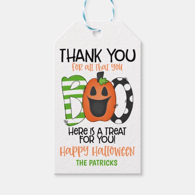 Halloween Thank You Gift Tag (Front)