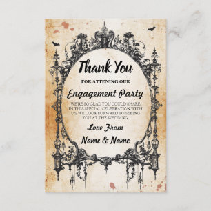 Halloween Thank You Wedding Gothic Frame Card