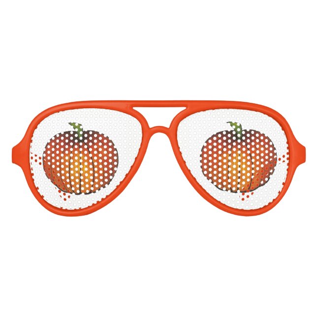 Halloween Thanksgiving Autumn Harvest Fall Pumpkin Aviator Sunglasses (Front)