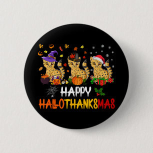 Halloween Thanksgiving Christmas Cheetah Cat Hallo 6 Cm Round Badge