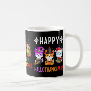 Halloween Thanksgiving Christmas Cheetah Cat Hallo Coffee Mug