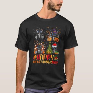 Halloween Thanksgiving Christmas Cougar Hallothank T-Shirt
