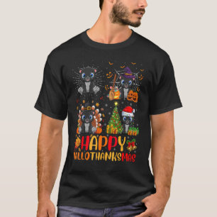 Halloween Thanksgiving Christmas Cougar Hallothank T-Shirt