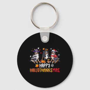 Halloween Thanksgiving Christmas Funny Bernese Mou Key Ring