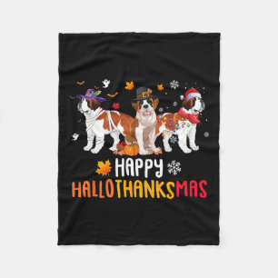 Halloween Thanksgiving Christmas Funny Saint Berna Fleece Blanket