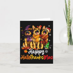 Halloween Thanksgiving Christmas German Shepherd D Card