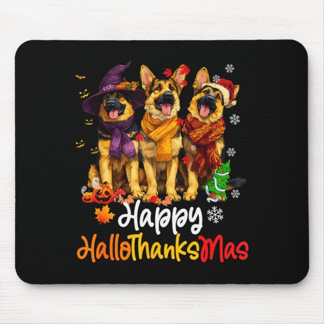 Halloween Thanksgiving Christmas German Shepherd D Mouse Mat (Front)