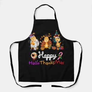 Halloween Thanksgiving Christmas Giraffe Hallothan Apron
