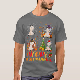 Halloween Thanksgiving Christmas Goat Hallothanksm T-Shirt