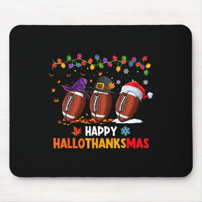 Halloween Thanksgiving Christmas Hallothanksmas Fo Mouse Mat (Front)