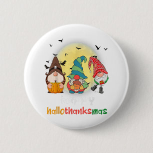 Halloween Thanksgiving Christmas Happy HalloThanks 6 Cm Round Badge