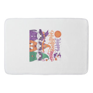 Halloween Thanksgiving Christmas Happy HalloThanks Bath Mat
