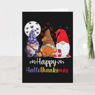 Halloween Thanksgiving Christmas Happy Hallothanks Card