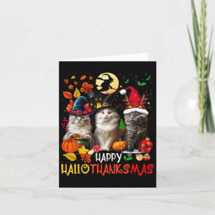 Halloween Thanksgiving Christmas Happy Hallothanks Card