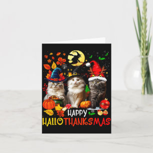 Halloween Thanksgiving Christmas Happy Hallothanks Card