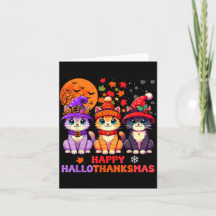 Halloween Thanksgiving Christmas Happy Hallothanks Card