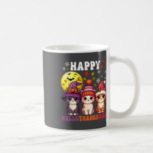 Halloween Thanksgiving Christmas Happy Hallothanks Coffee Mug