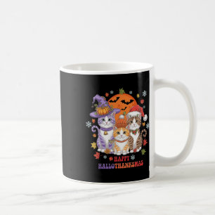 Halloween Thanksgiving Christmas Happy Hallothanks Coffee Mug
