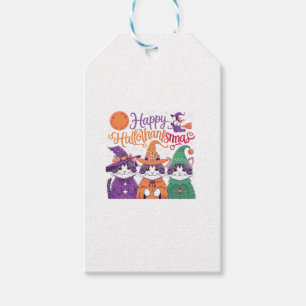 Halloween Thanksgiving Christmas Happy HalloThanks Gift Tags