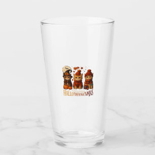 Halloween Thanksgiving Christmas Happy HalloThanks Glass