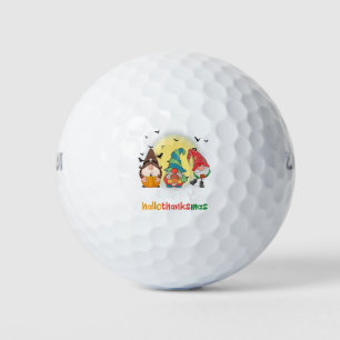 Halloween Thanksgiving Christmas Happy HalloThanks Golf Balls