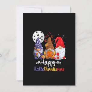Halloween Thanksgiving Christmas Happy HalloThanks Invitation